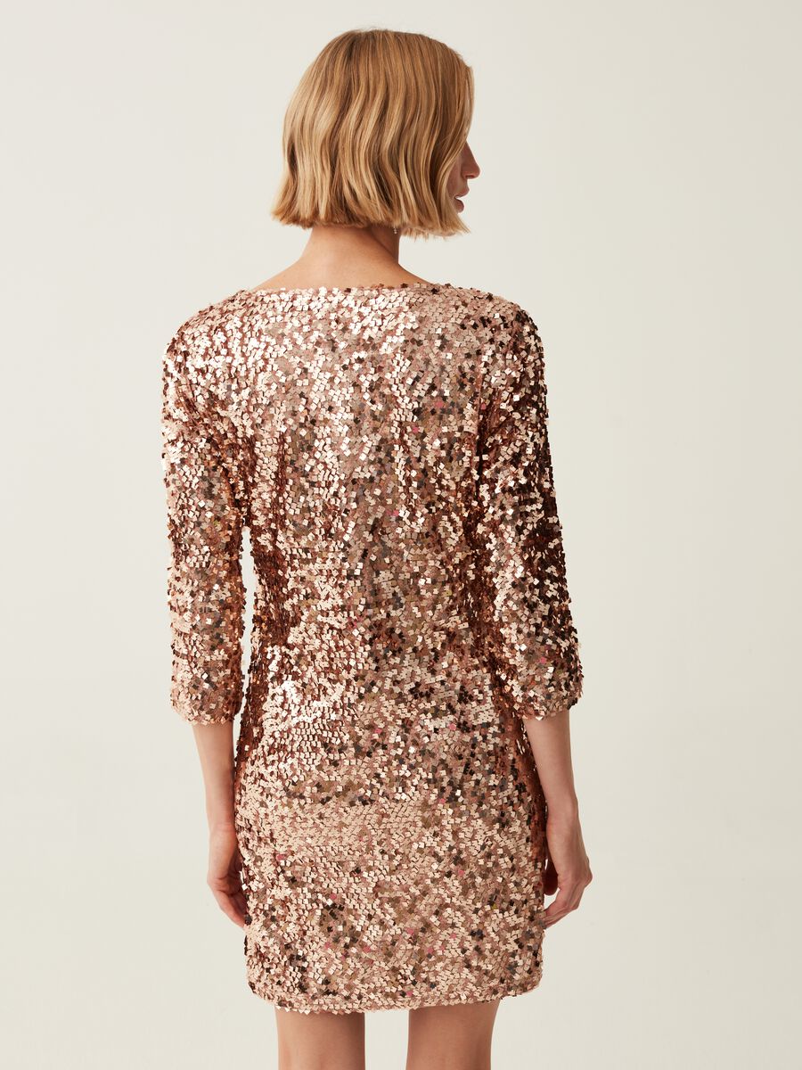 Dress with sequins and three-quarter sleeves_2