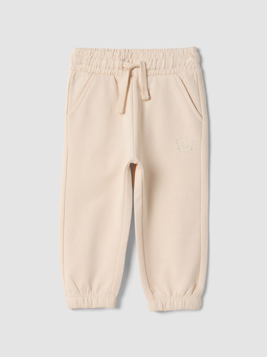 Cal&ccedil;as jogger cor-de-rosa em algod&atilde;o puro, regular fit_0