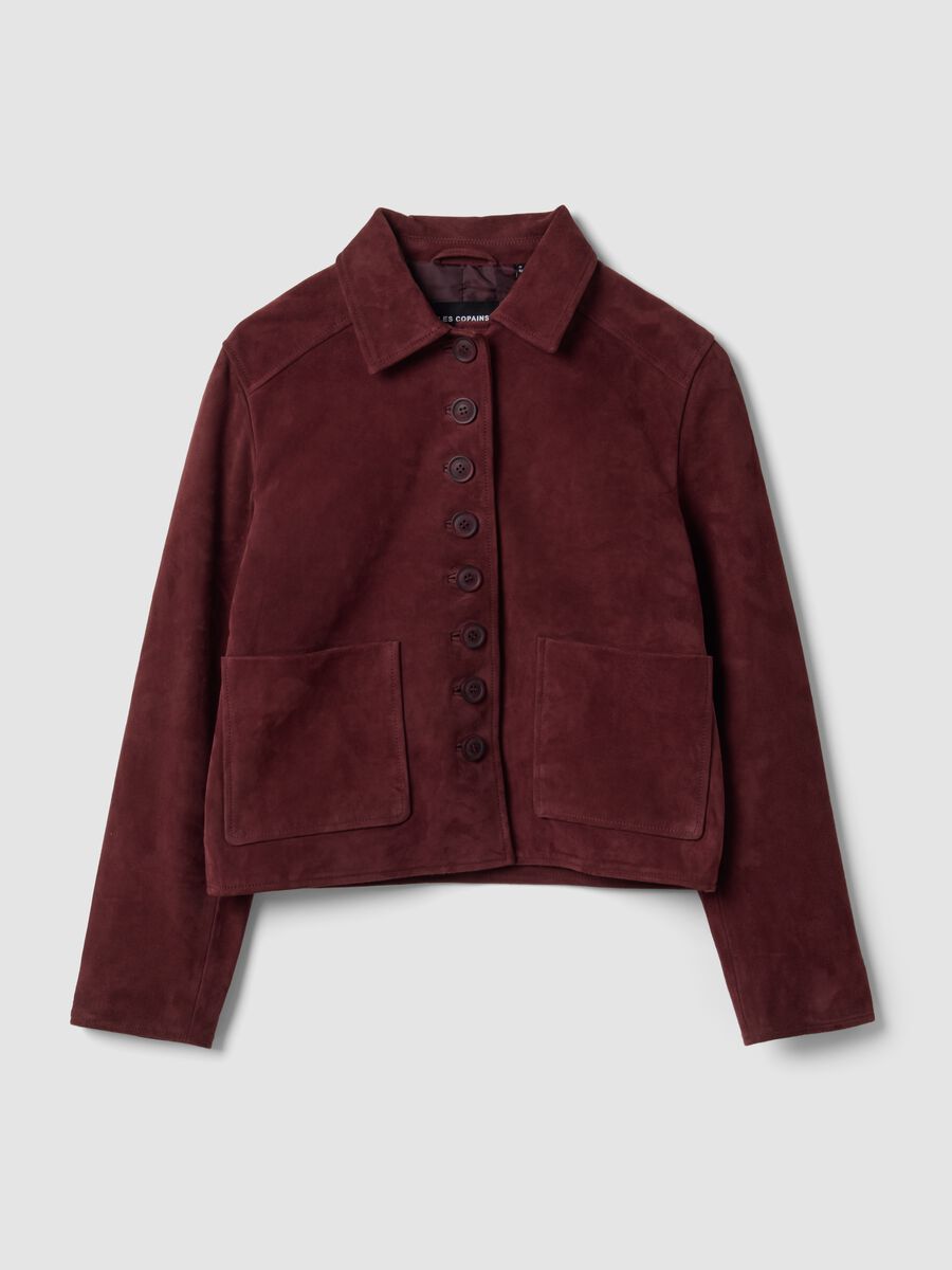 Red genuine leather jacket, regular fit_4