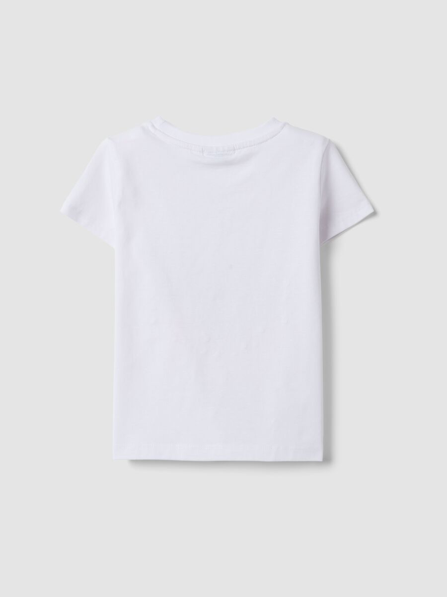 White stretch cotton short-sleeve T-shirt_1