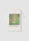 White regular fit pure cotton T-shirt with Klimt print_0