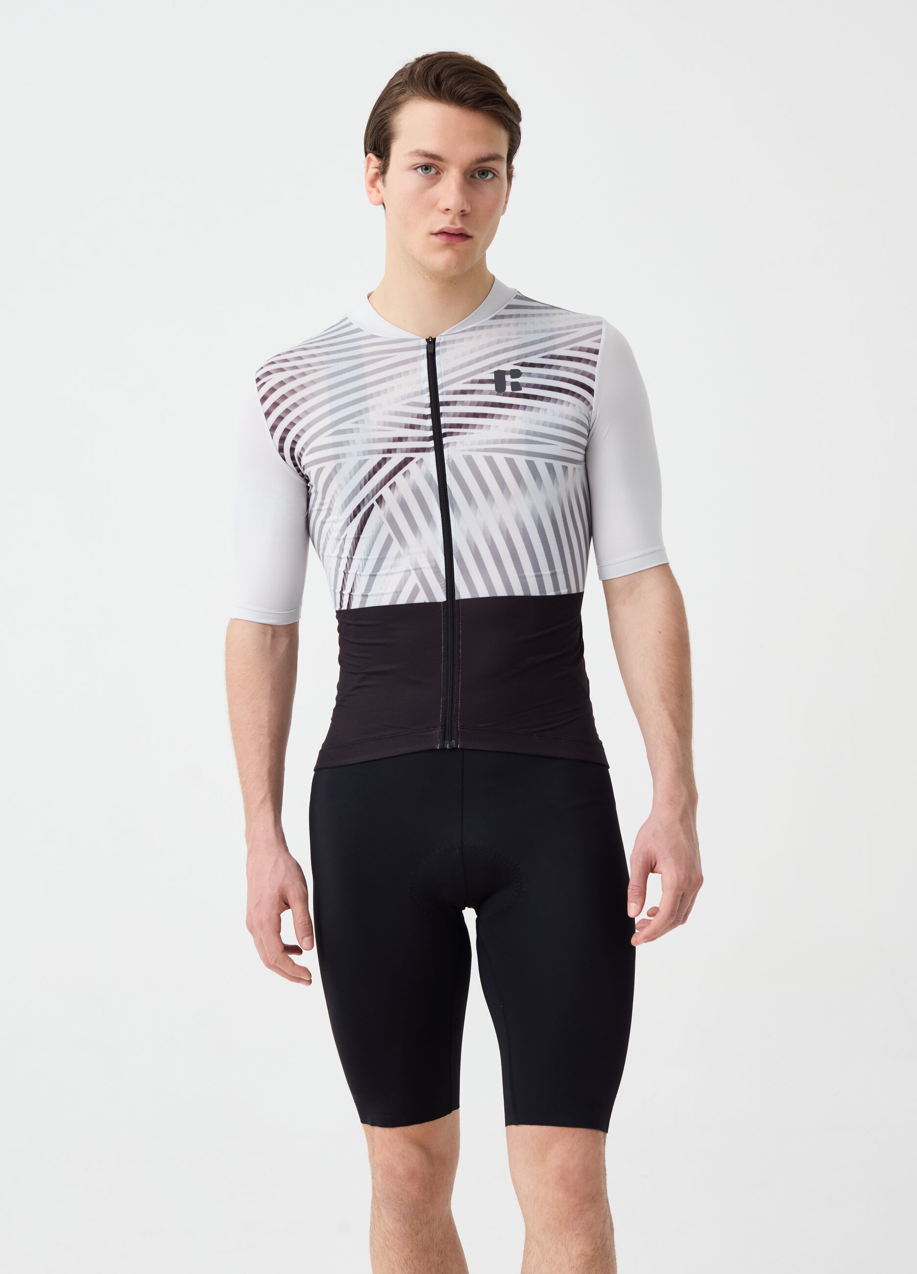 Urban Riders full-zip cycle T-shirt with print