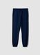 Pantaloni jogger blu in misto cotone organico e viscosa_5