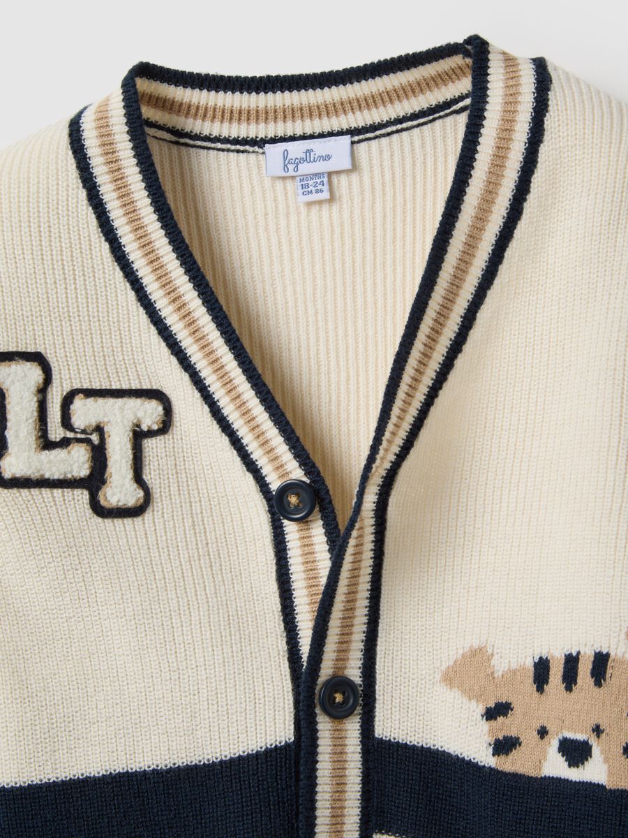 Striped blue and beige cardigan for boys_2