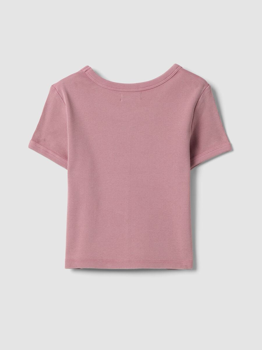 Pink short-sleeve stretch-cotton T-shirt_4