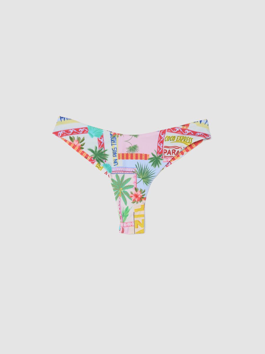 Bas de bikini multicolore en tissu extensible_4