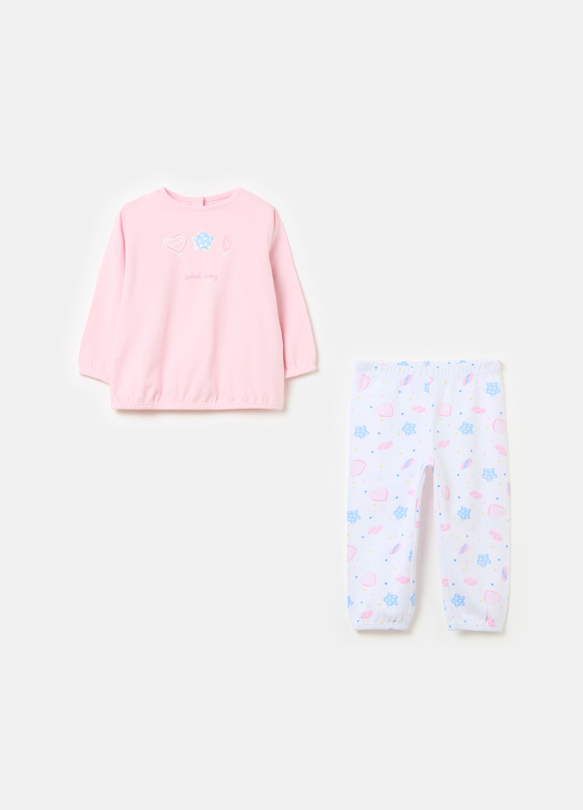 Organic cotton pyjamas with sweets print