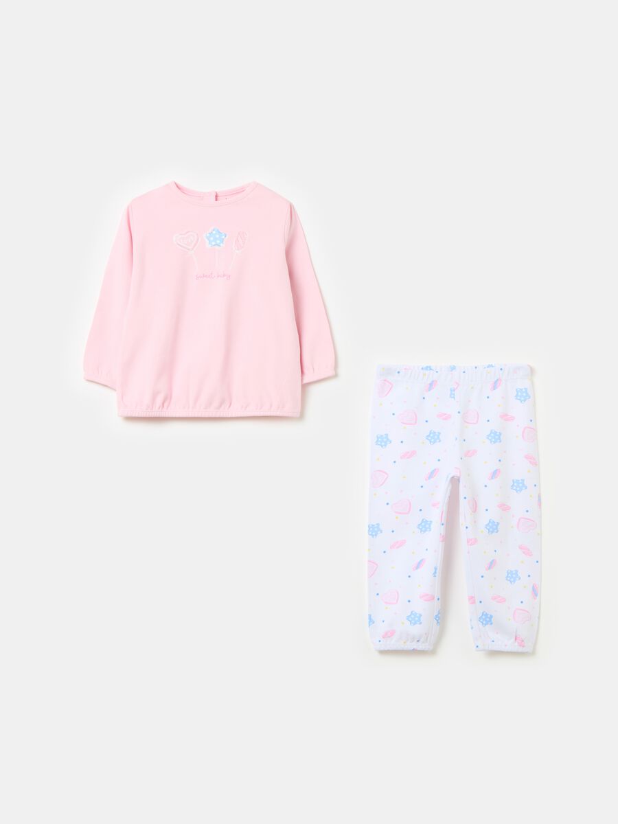 Organic cotton pyjamas with sweets print_0