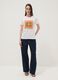 White pure cotton T-shirt with front print_1