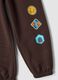 Brown overfit fleece joggers in pure cotton_2