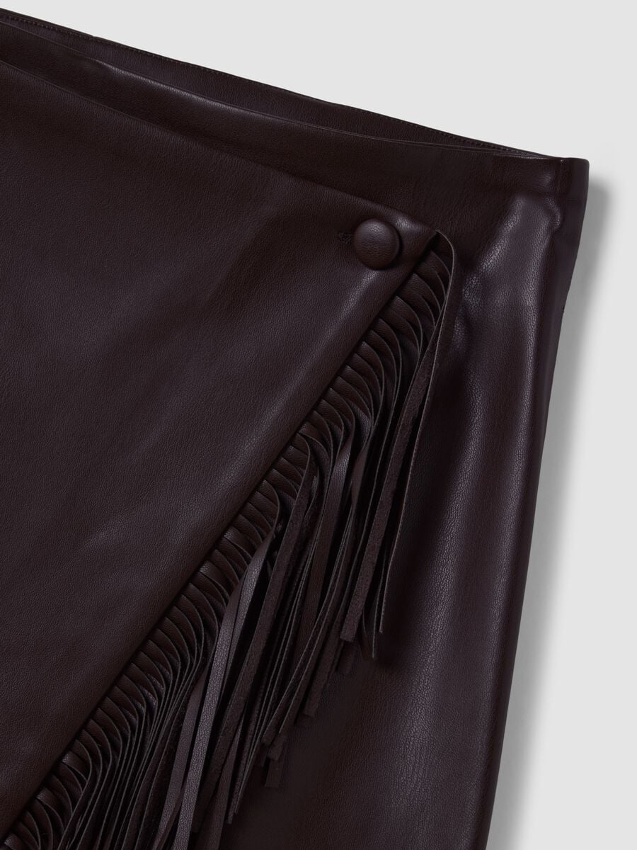 Brown midi skirt with fringe_5