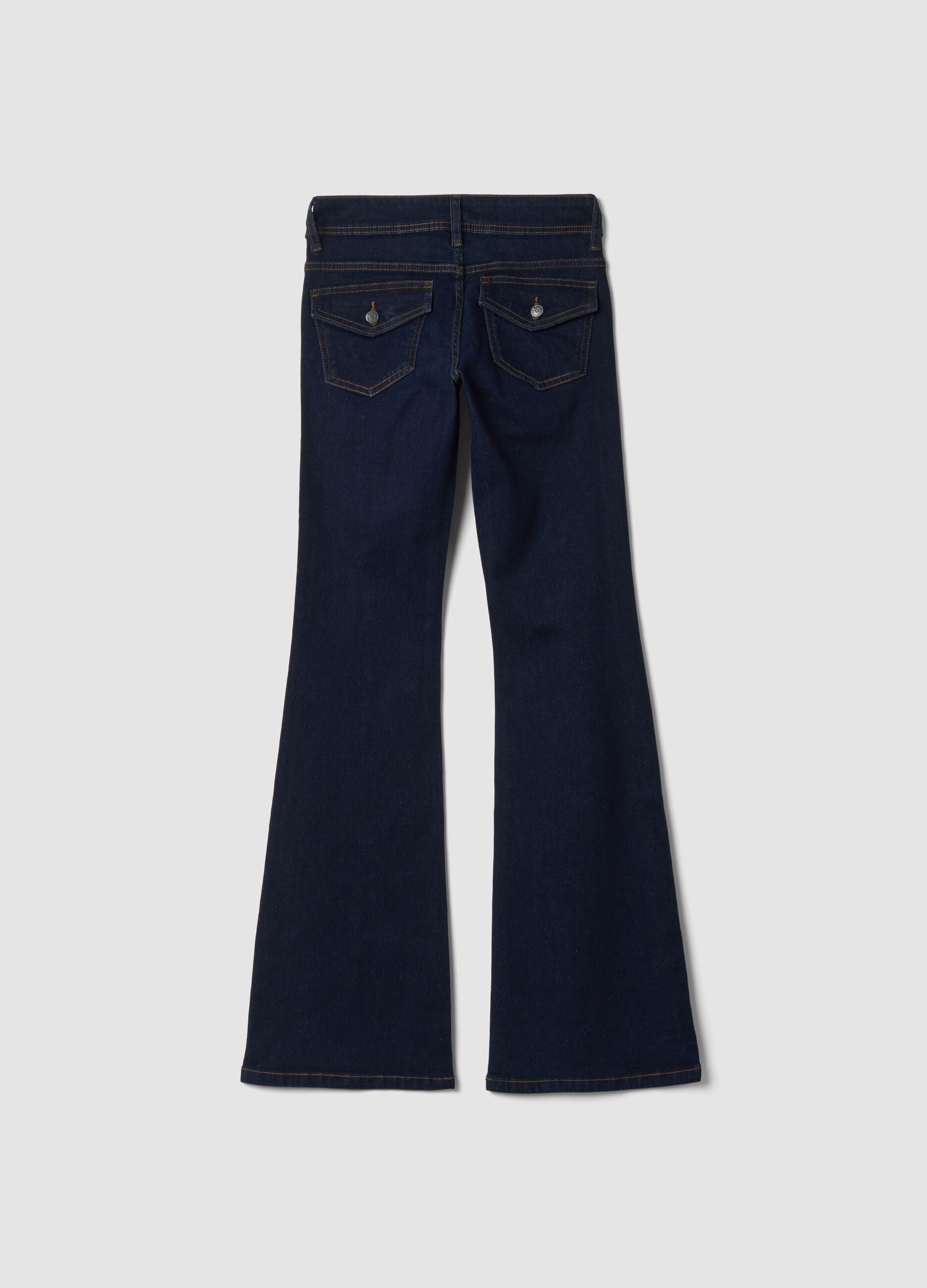 Blue flared stretch-cotton jeans