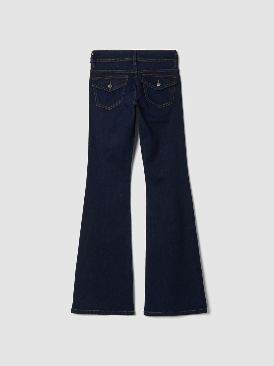 Blue flared stretch-cotton jeans_2