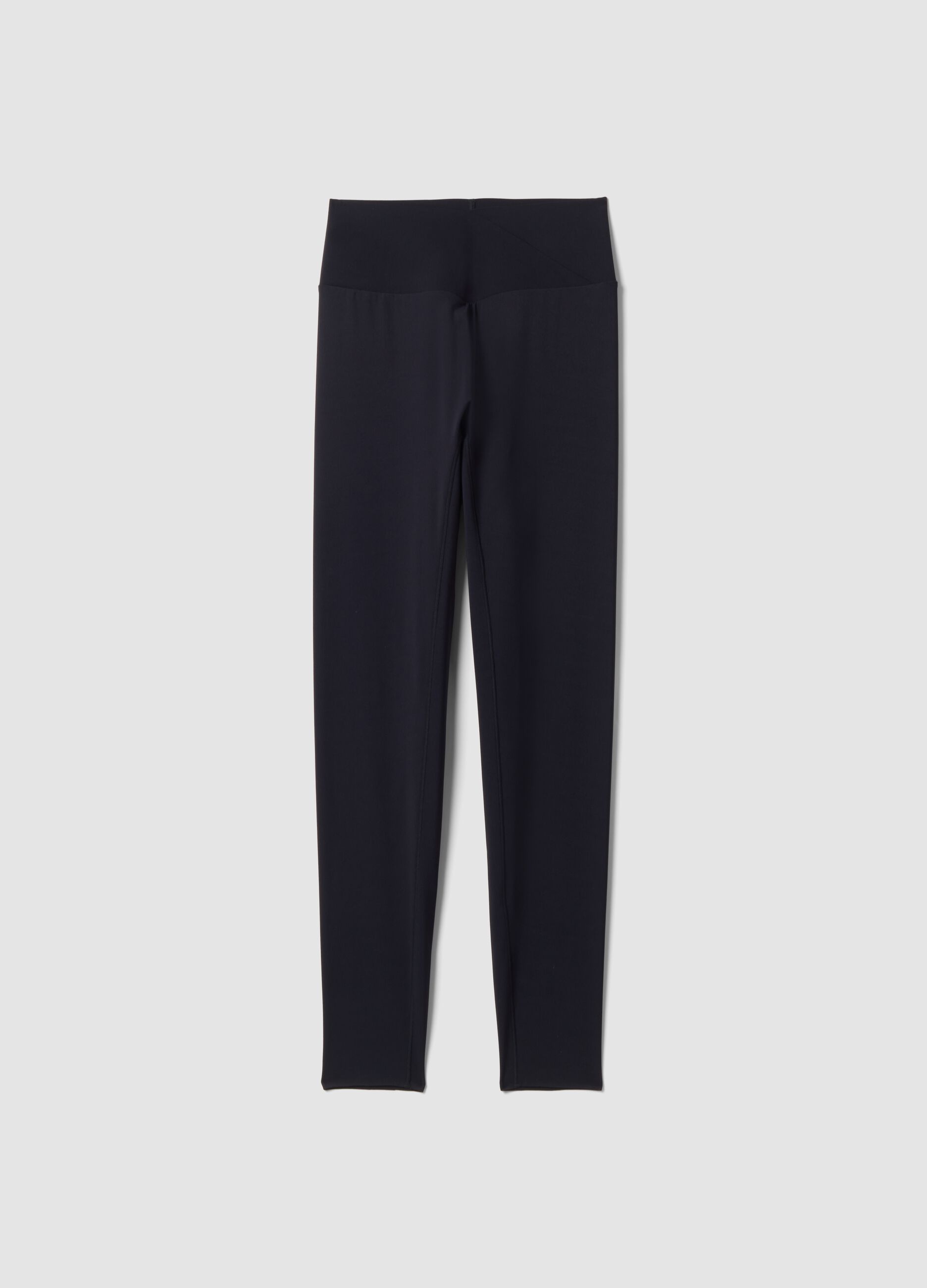 Schwarze Slim-Fit-Leggings aus Stretchmaterial mit regul&auml;rer Taille ALTAVIA STUDIO