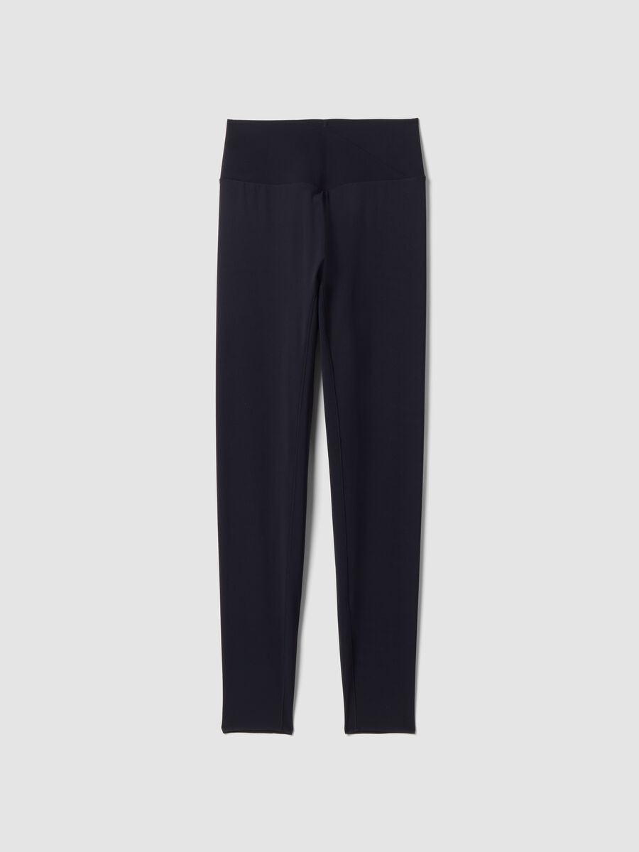 Schwarze Slim-Fit-Leggings aus Stretchmaterial mit regul&auml;rer Taille ALTAVIA STUDIO_5