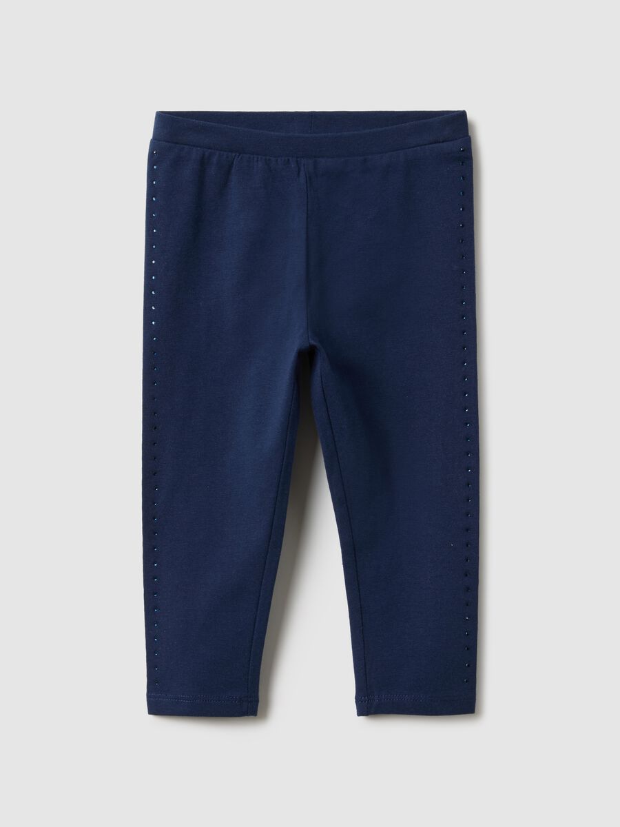 Slim Fit M&auml;dchen Leggings aus Blauem Stretch Baumwolle_0