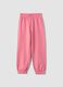 Pink regular-fit fleece cotton joggers_0