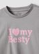 Graues T-Shirt aus Bio-Baumwolle f&uuml;r M&auml;dchen mit Frontprint, Regular Fit_2