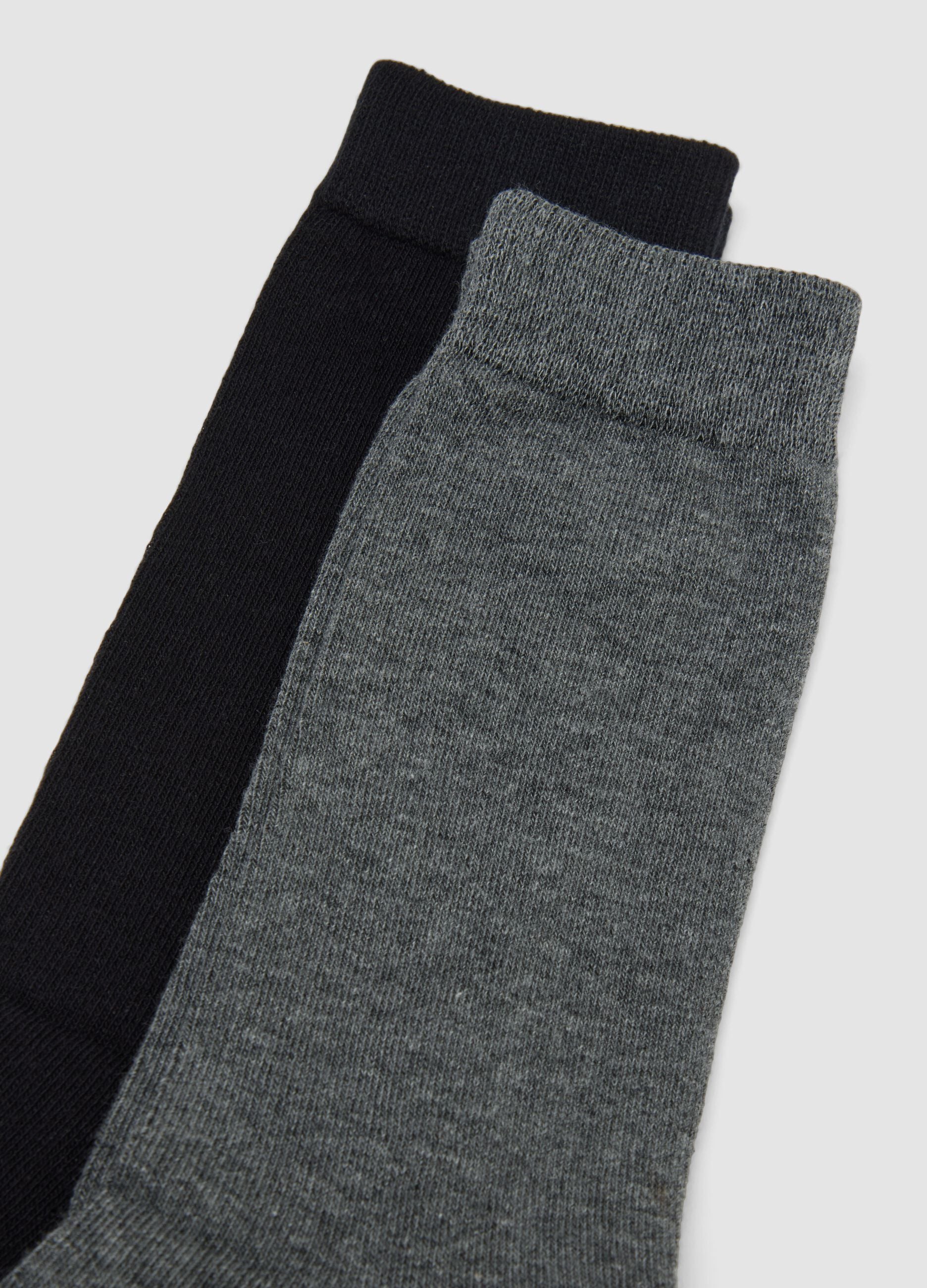 3er-Pack graue Mid-Calf-Socken aus elastischer Bio-Baumwolle