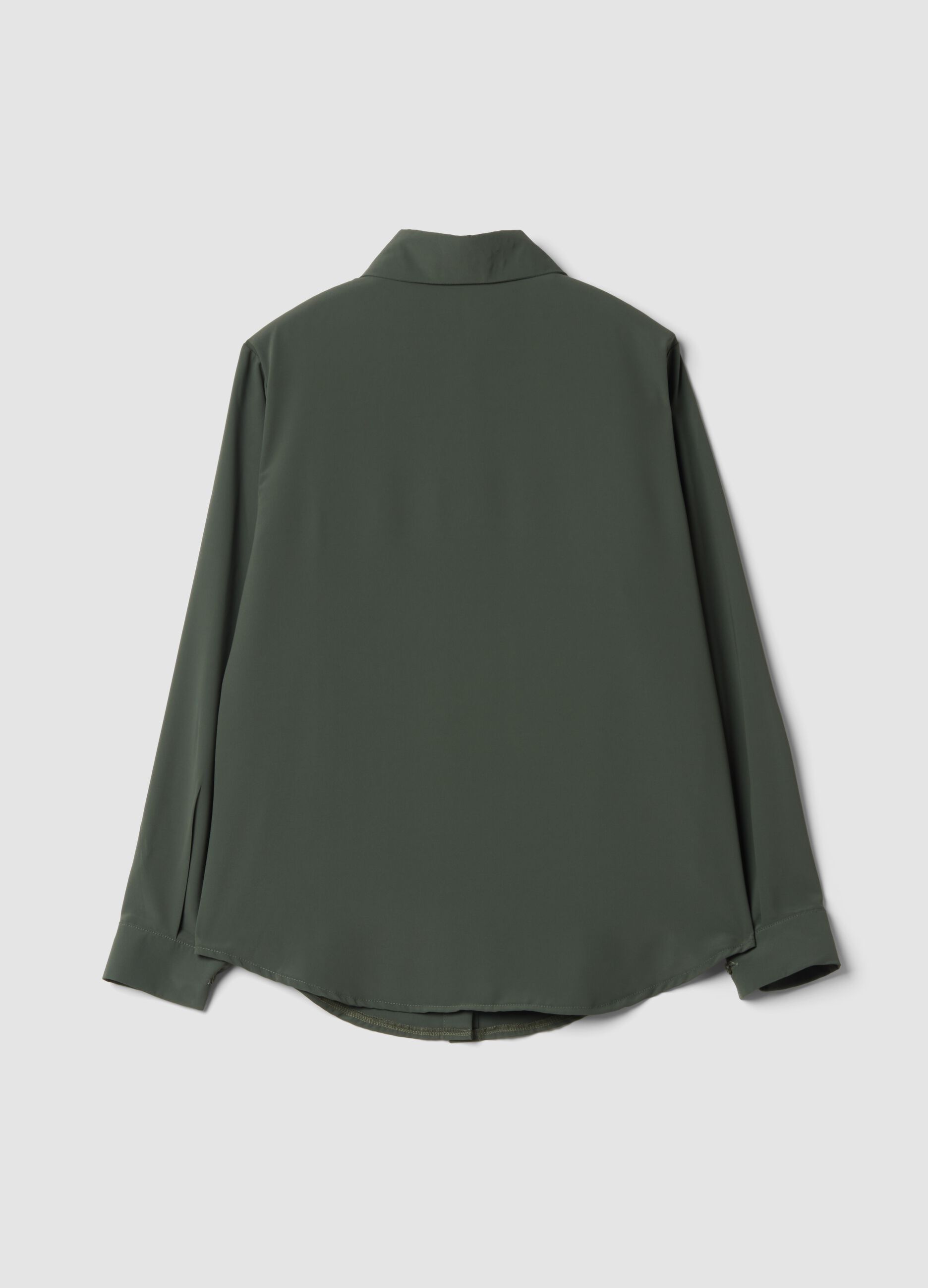 Green regular-fit shirt with classic collar