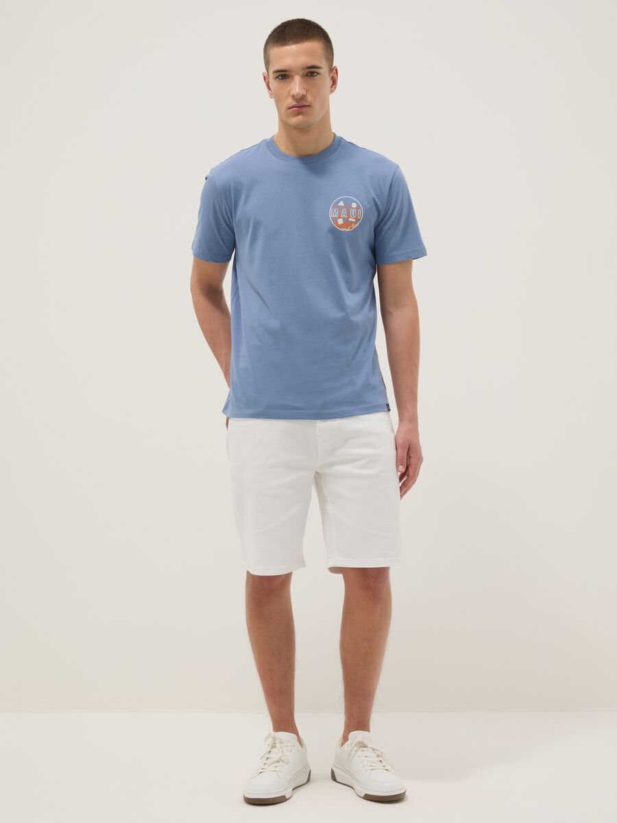 Light blue pure cotton T-shirt with print_1