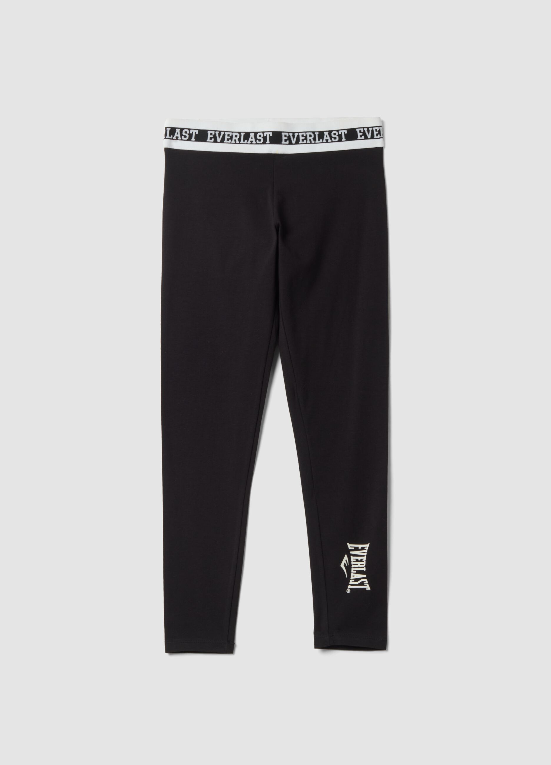 Schwarze Slim-Fit-Leggings aus elastischem Baumwolljersey mit Everlast-Logo