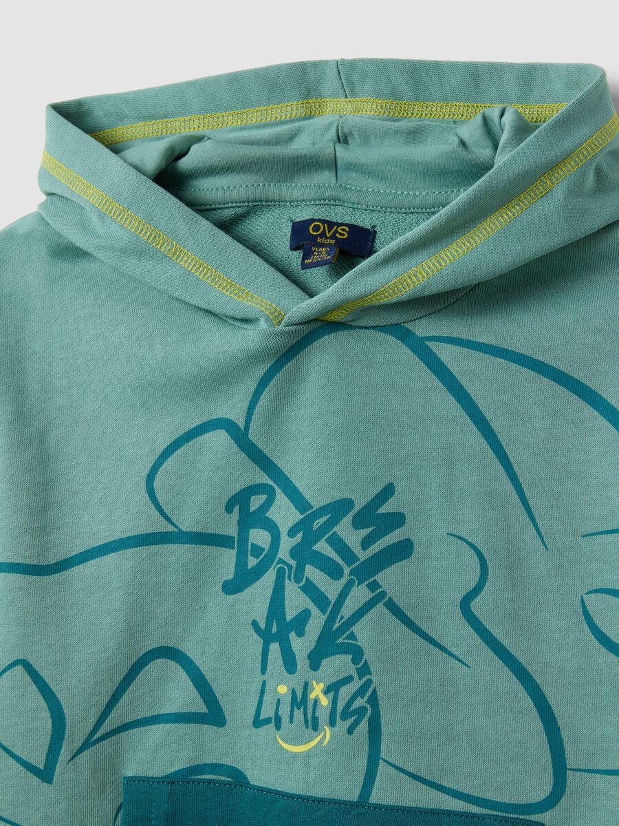 Gr&uuml;ner Oversize-Hoodie aus reiner Baumwolle f&uuml;r Jungen_2