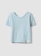 Blue stretch cotton short-sleeve T-shirt_3