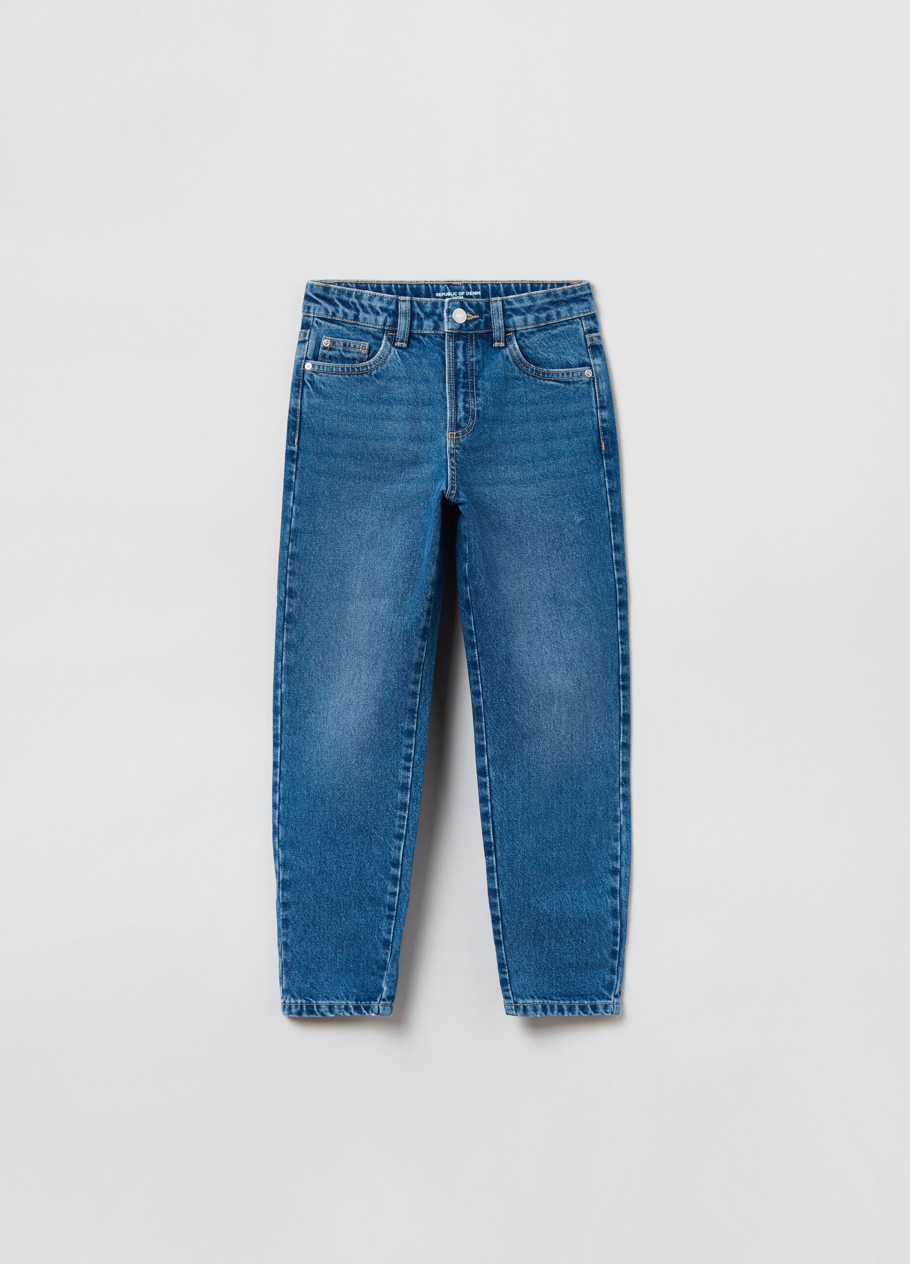 Jeans mom fit in cotone_0