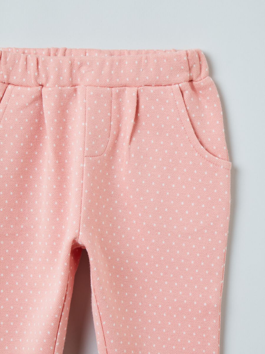 Trousers with micro polka dot motif jacquard_2