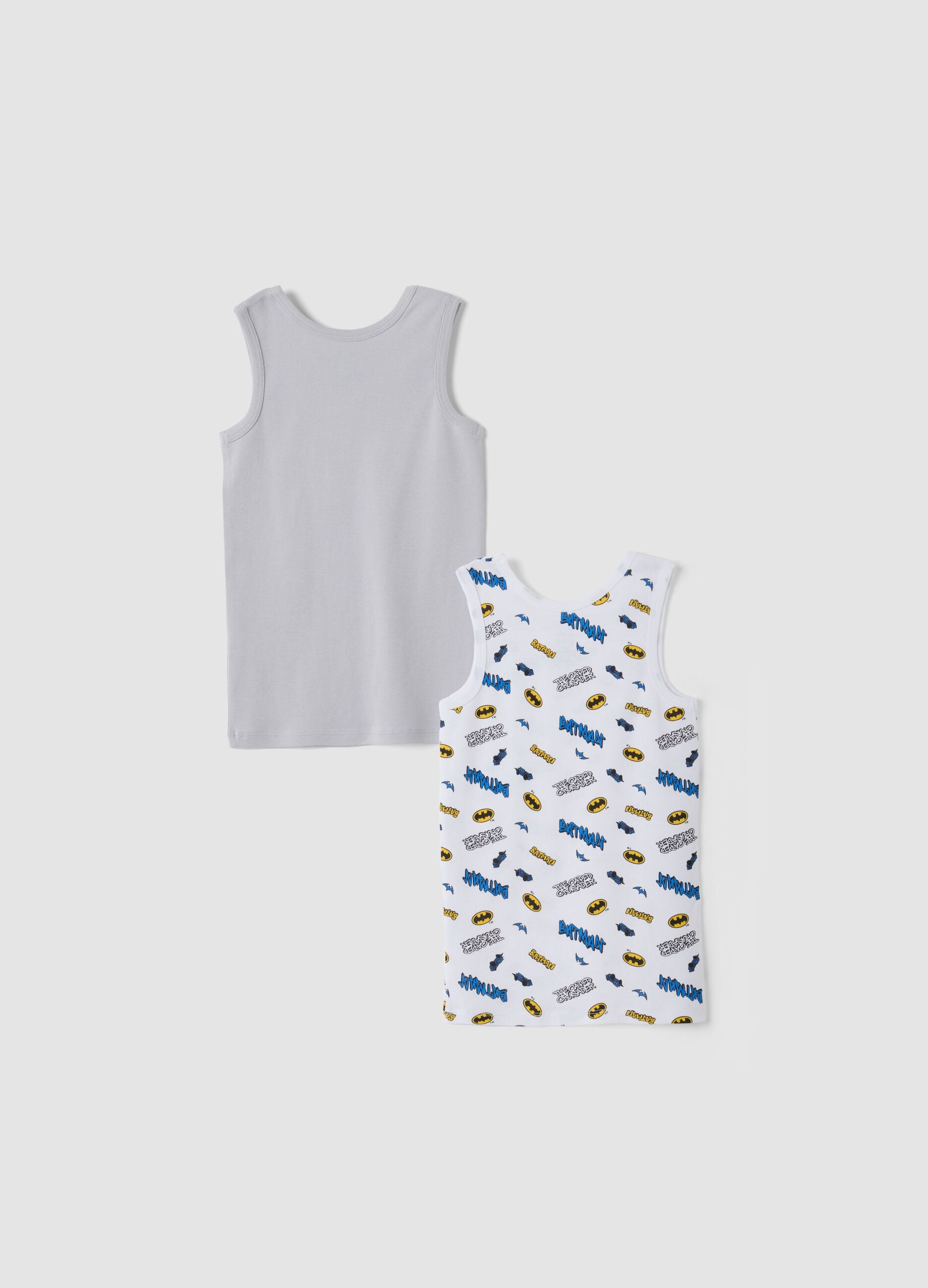 2-pack multicolour Batman organic cotton tank tops