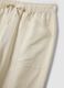White viscose-linen blend trousers with drawstring, straight fit_5