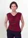 Red stretch viscose T-shirt with draped neckline_3
