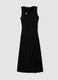Black sleeveless stretch midi dress_0