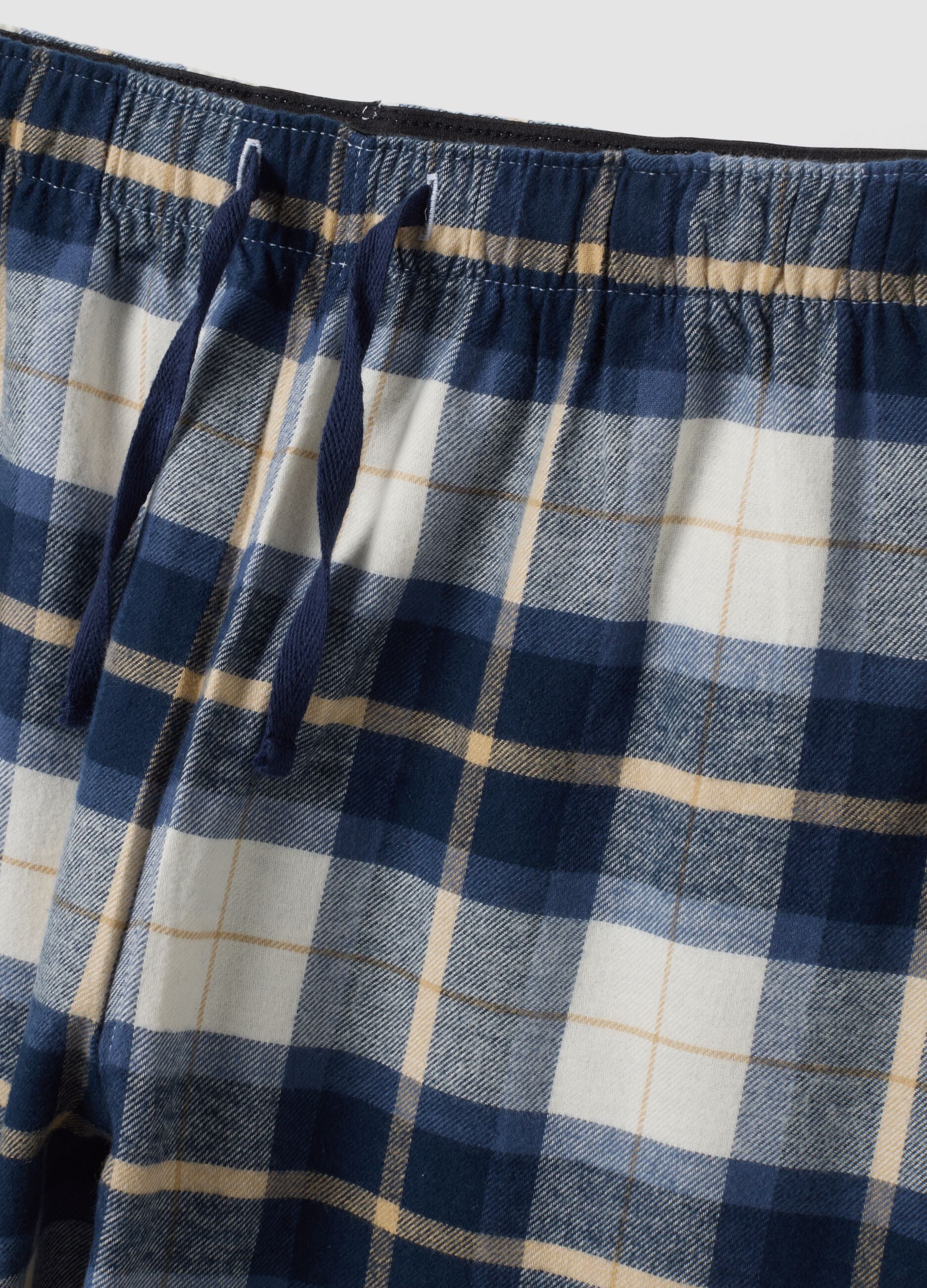 Blue and white checked pyjamas in pure organic cotton