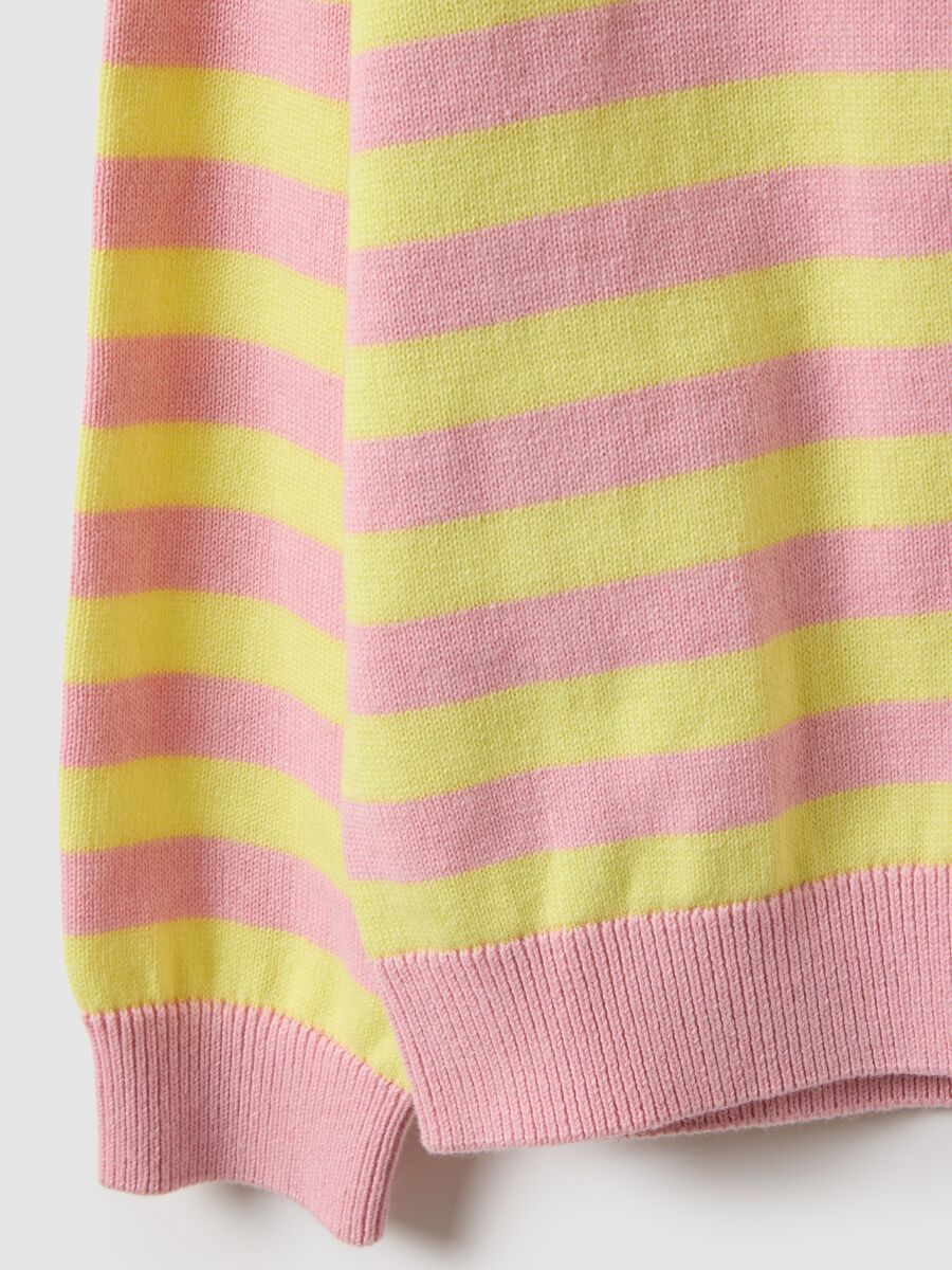 Girls' regular fit multicolour striped pure cotton cardigan_3