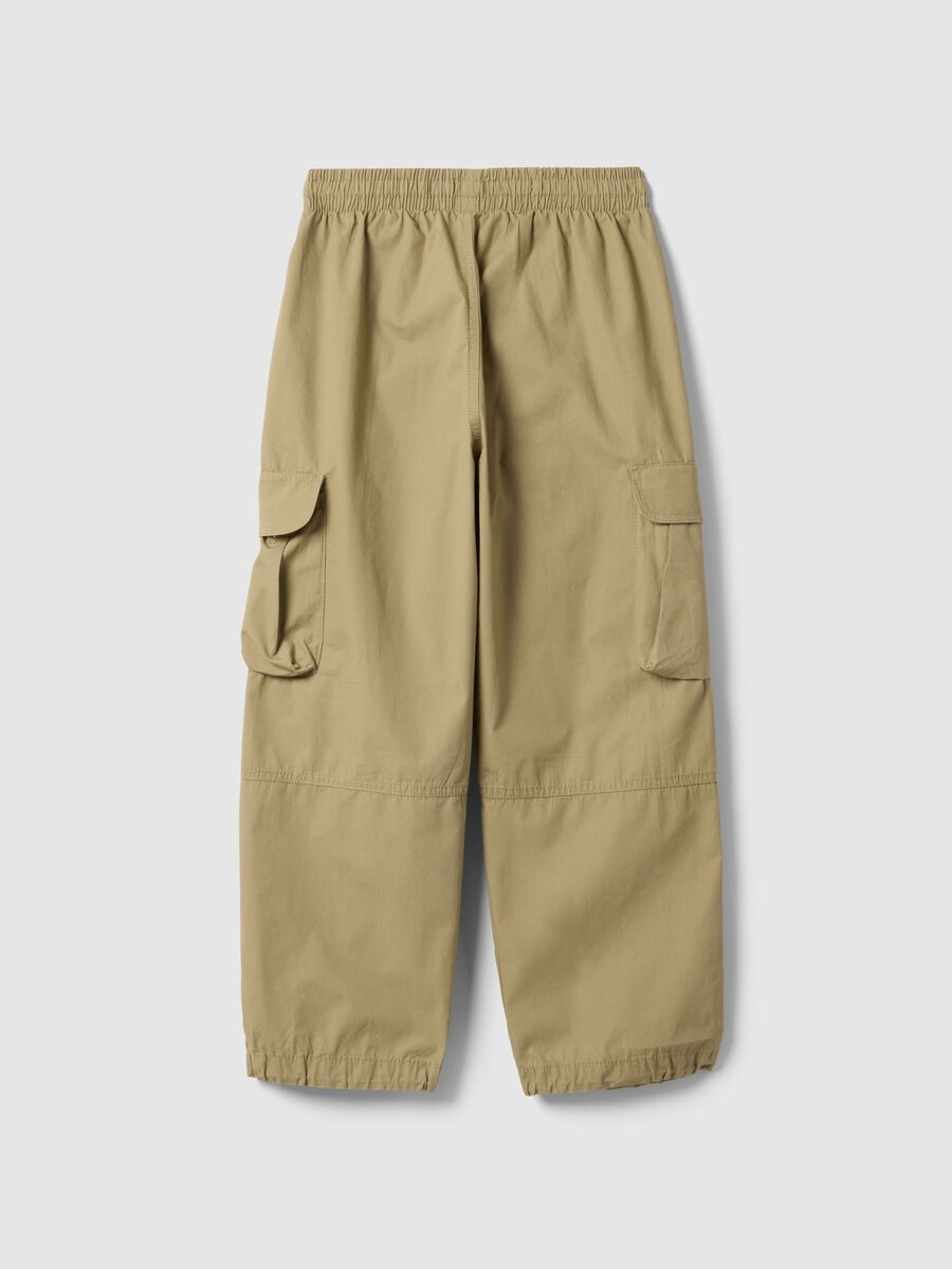 Beige cargo trousers in pure cotton regular fit for boys_4
