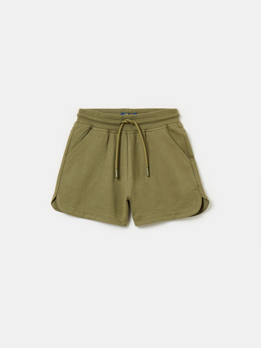 Fleece shorts with drawstring_0
