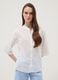 White pure cotton shirt with broderie anglaise embroidery, regular fit_2