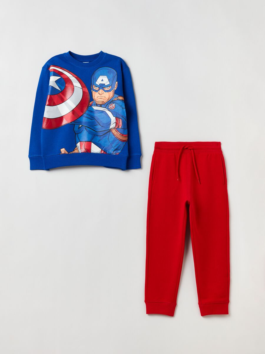 Fleece jogging set with Captain America print_0
