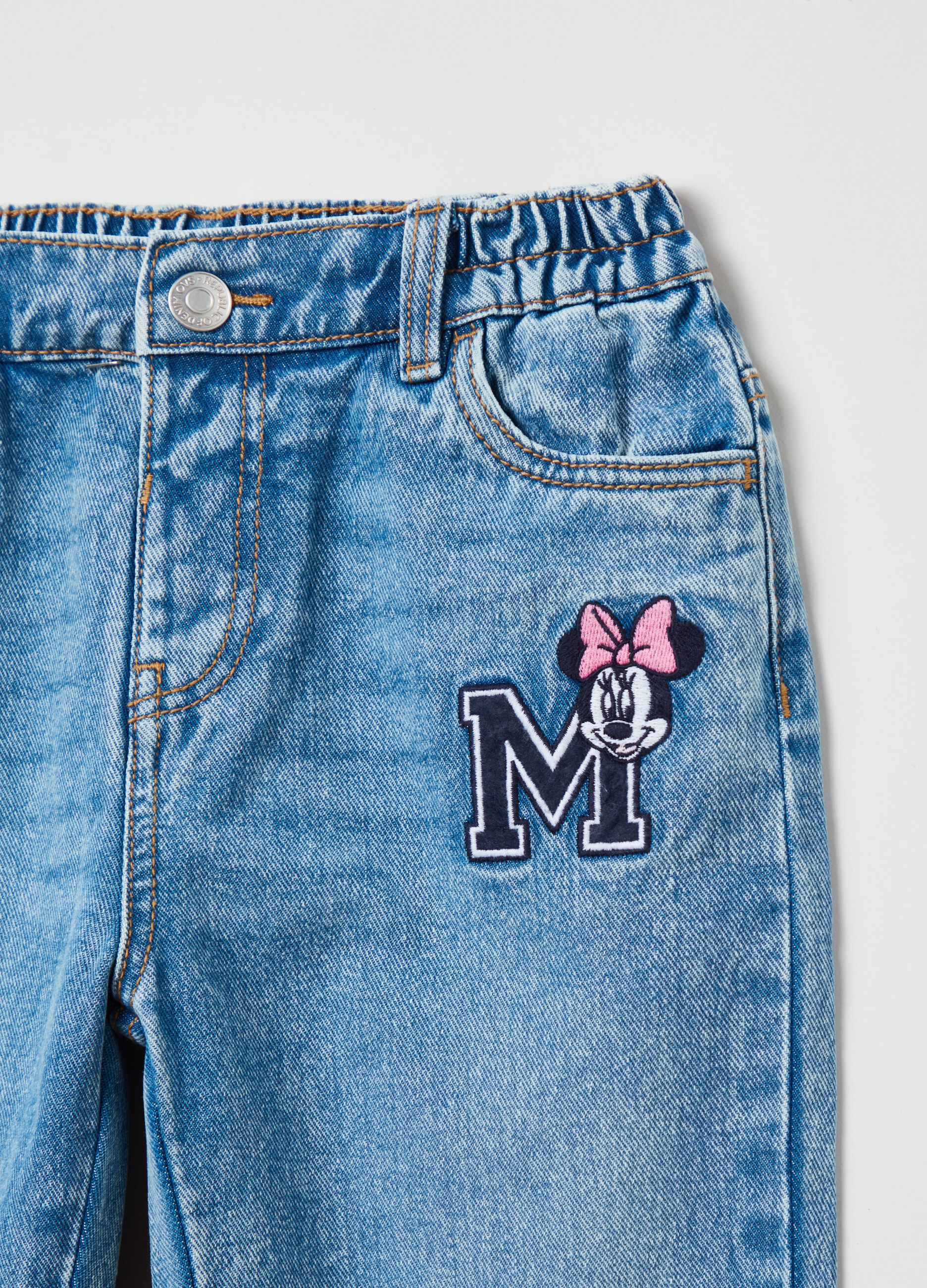 Five-pocket jeans with Minnie Mouse patch_2
