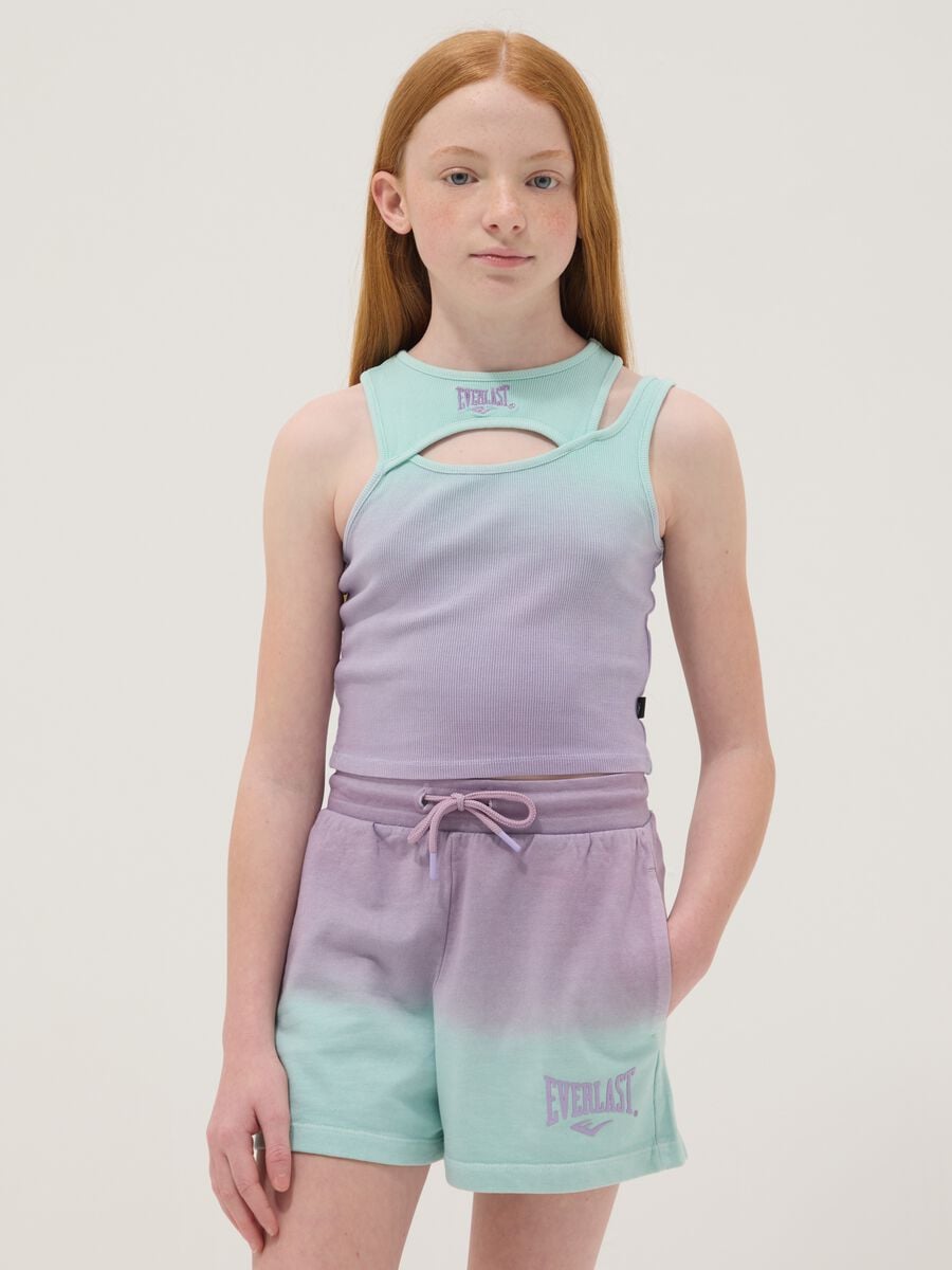 Violettes ombr&eacute; Tanktop aus Stretch-Baumwolle f&uuml;r M&auml;dchen, figurbetont_1