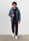 Grey Ultralight padded hooded jacket with zip for boys_1