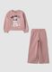 Pink cotton-blend tracksuit with ribbed collar_0