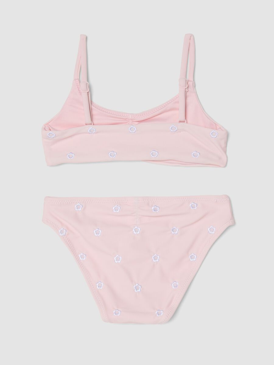 Pink stretch bikini with floral embroidery_1