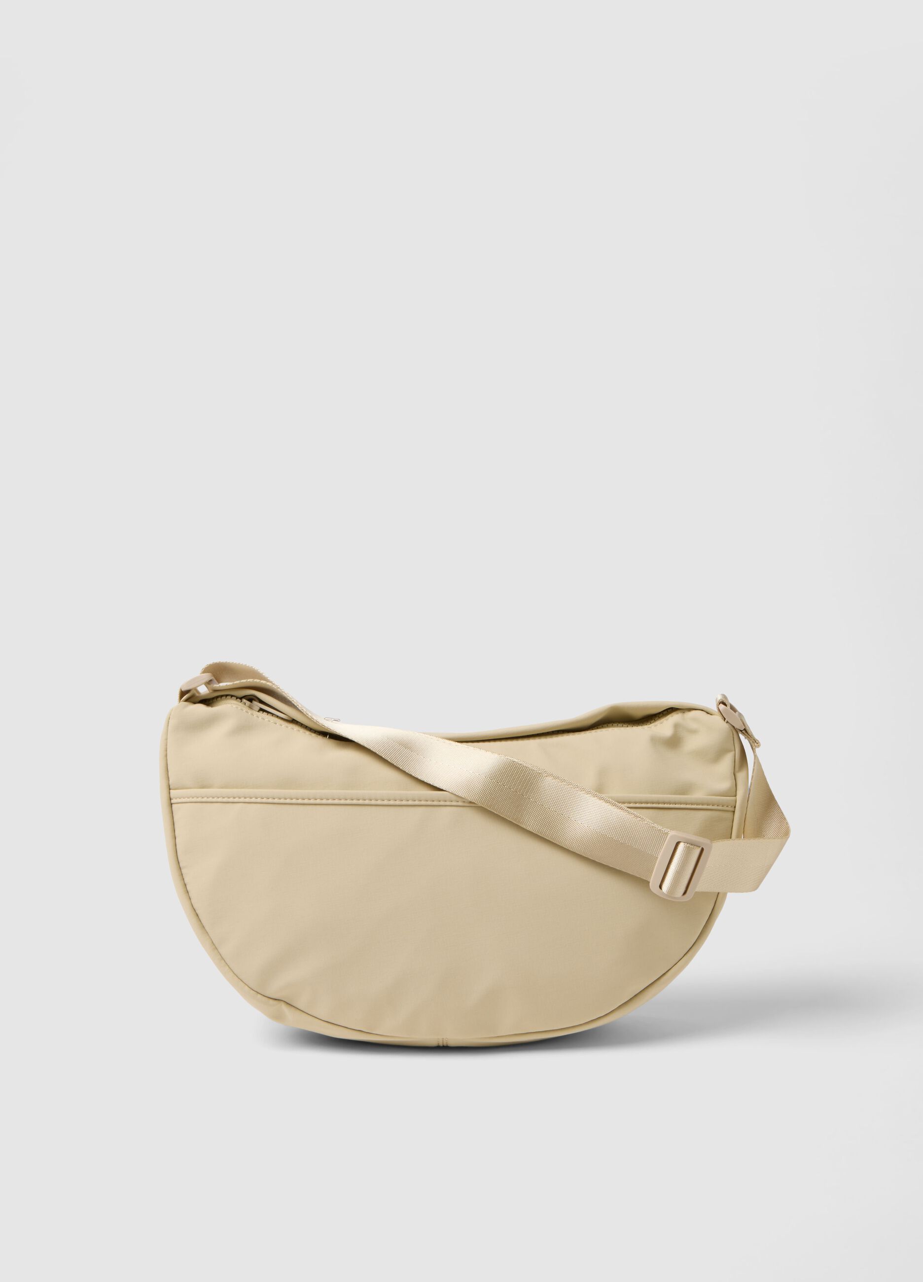 Beige crossbody bag with zip