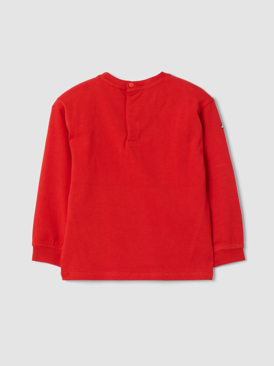 Camiseta roja de punto jersey de algod&oacute;n el&aacute;stico con estampado Ducati_1