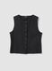 Black Milano stitch waistcoat in stretch viscose, regular fit_4