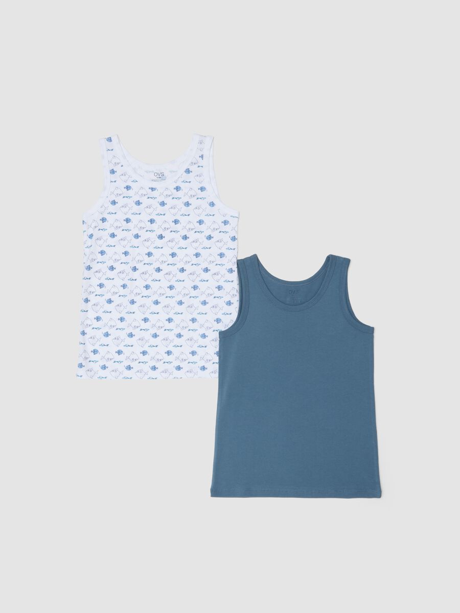 2er-Pack Jungen-Unterhemden aus reiner Baumwolle, mehrfarbig, Regular Fit_0