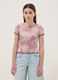 Girls' Pink Stretch Cotton Slim-Fit T-shirt_0